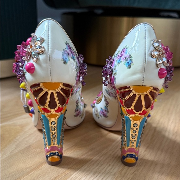 Dolce & Gabbana Patent Leather Crystal Colorful Embellishments D’Orsay Pumps - Picture 9 of 16